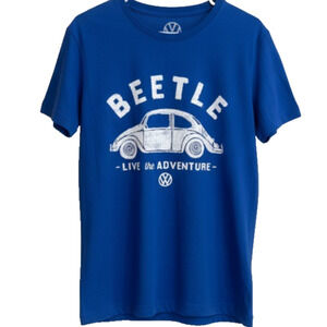 Volkswagen Beetle T Shirt Womens Medium Blue Live The Adventure Licensed Graphic